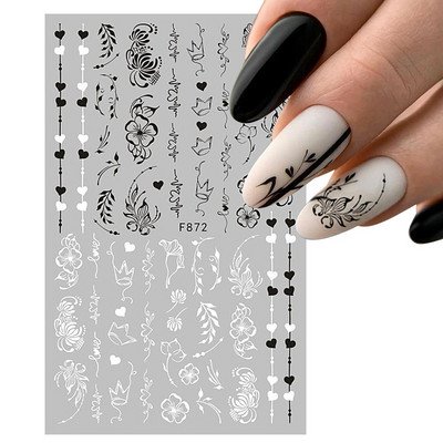 Αυτοκόλλητο 3D Abstract Line Nail Art Ροζ χρυσό λωρίδες γκράφιτι γεωμετρία γαλλικό για μανικιούρ Μπρονζέ συρόμενο χαρτί διακόσμηση