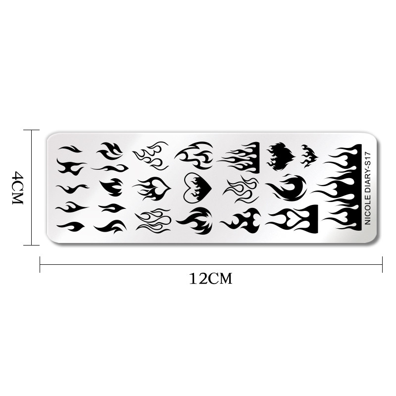 NICOLE DIARY Fire Flower Πλάκες σφράγισης νυχιών Σέξι κορίτσι Love Heart με στένσιλ Πρότυπα σφραγίδας τέχνης μανικιούρ Εργαλείο τέχνης νυχιών