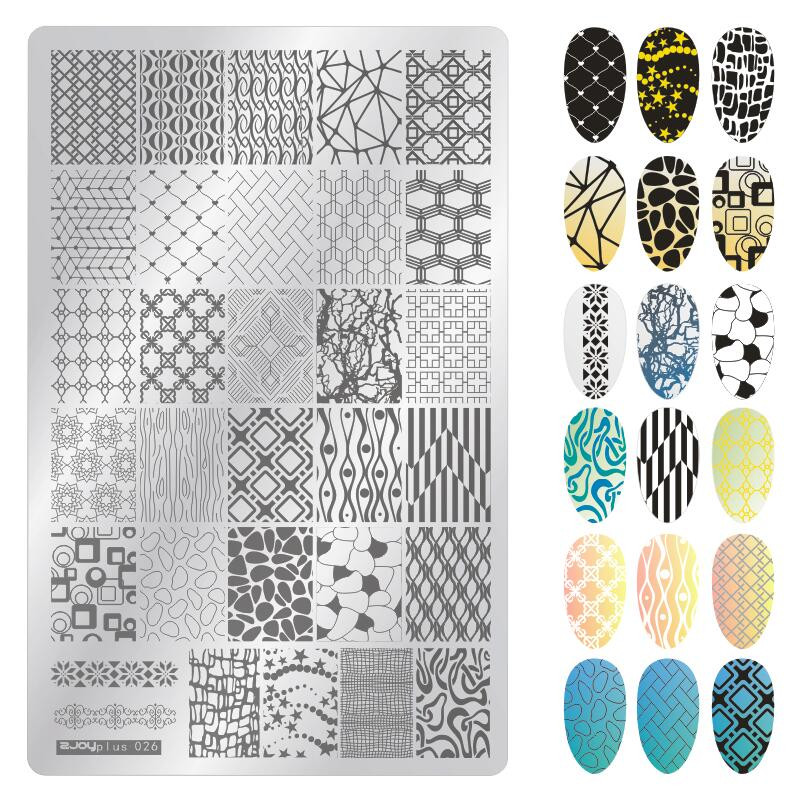 Καρό καρό πινακίδες σφράγισης νυχιών Καρό καρό καρό καρό σφραγίδα σφράγισης πιάτου για εκτύπωση στένσιλ καρφιών