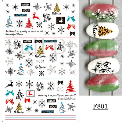 1 φύλλο Μαύρα άσπρα αυτοκόλλητα Star 3D Nail Art Sliders Moon Fire Smiling Checkerboard Εικόνα Αυτοκόλλητο μεμβράνη διακοσμητικά JISTZ-CS076