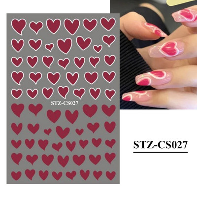 1 φύλλο Μαύρα άσπρα αυτοκόλλητα Star 3D Nail Art Sliders Moon Fire Smiling Checkerboard Εικόνα Αυτοκόλλητο μεμβράνη διακοσμητικά JISTZ-CS076