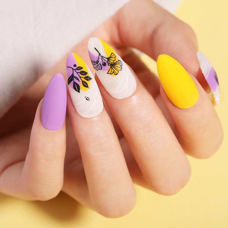 NICOLE DIARY Leaves Flower Stripe Design Plate Stamping Abstract Lady Face Stamp Stamp Nail Templates Leaf Floral Printing Stencil