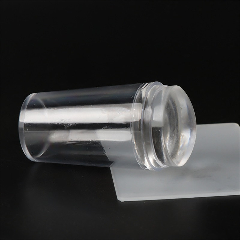 Prozirni pečat za nokte sa strugalicom 2 komada žele silikonskog pečata za francuske nokte Set alata za manikuru Nail Art Stamping