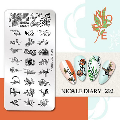 NICOLE DIARY Blue Butterfly Nail Art tempelplaat Love Heart Wave Line Image Küünetempli mallid UV-geel-lakiga trükitööriistad