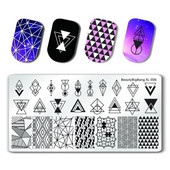 BeautyBigBang 6*12cm Ορθογώνια Πλάκες Σφράγισης Νυχιών Καλοκαιρινό Λουλούδι Γεωμετρία Νυχιών Πρότυπο Πρότυπο εικόνας Στένσιλ για πιάτο