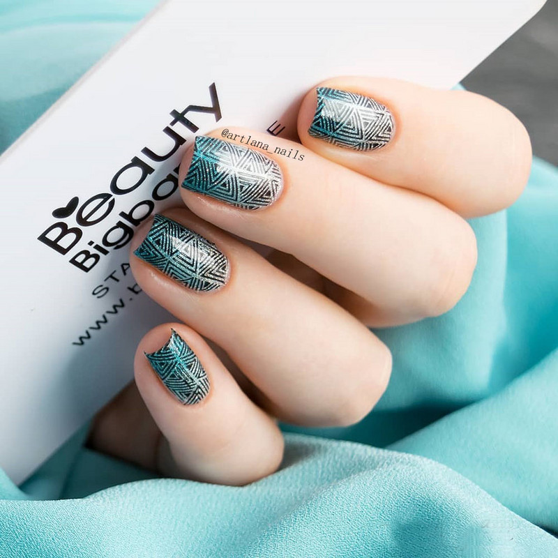 BeautyBigBang 6*12cm Ορθογώνια Πλάκες Σφράγισης Νυχιών Καλοκαιρινό Λουλούδι Γεωμετρία Νυχιών Πρότυπο Πρότυπο εικόνας Στένσιλ για πιάτο