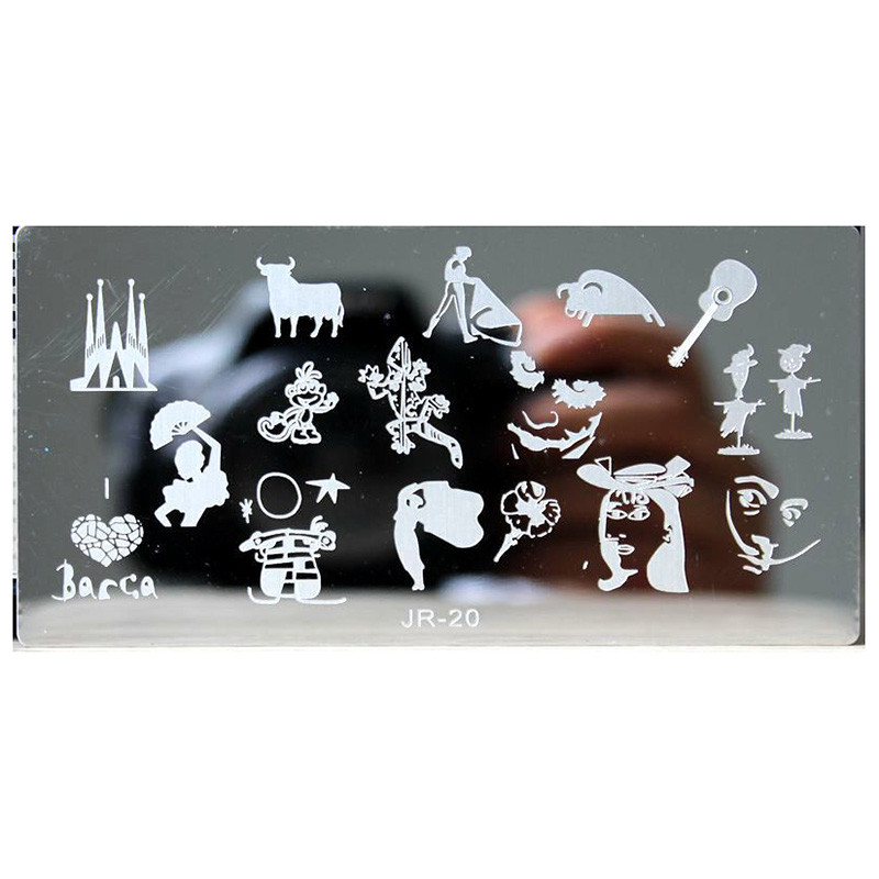 1 τεμ. Νέο σχέδιο για πιάτα για σφράγιση νυχιών Πρότυπο μανικιούρ DIY βερνίκι στένσιλ για καρφιά 20 στυλ