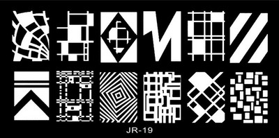Geometry Nail ART Stencils Geometric Stamping Plates 6*12CM Μανικιούρ DIY Stamping Image Plate Reusable Nail Stamp Plate #JR30