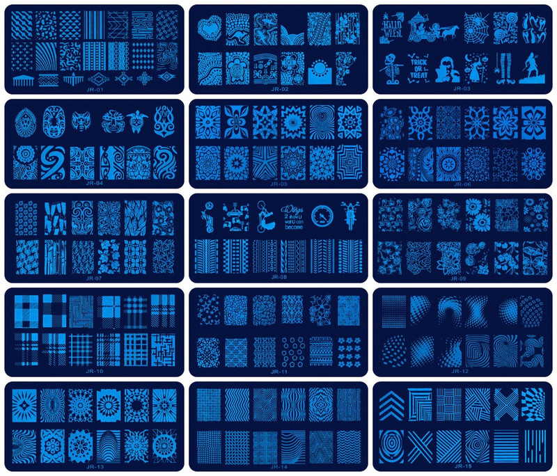 Geometry Nail ART Stencils Geometric Stamping Plates 6*12CM Μανικιούρ DIY Stamping Image Plate Reusable Nail Stamp Plate #JR30