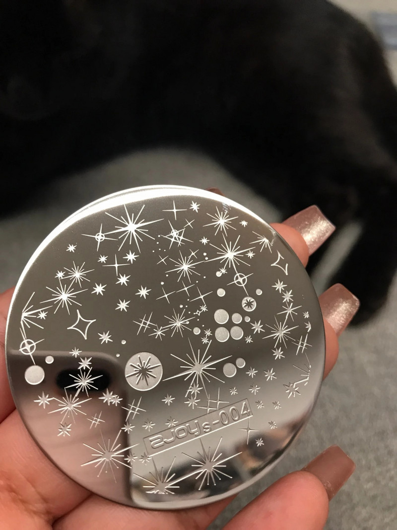 1 τεμ. Στρογγυλές πλάκες σφράγισης νυχιών με νιφάδα χιονιού 5,5*5,5 cm αστερισμός Σφραγίδα νυχιών από ανοξείδωτο χάλυβα για Χριστουγεννιάτικο πρότυπο μανικιούρ D-1