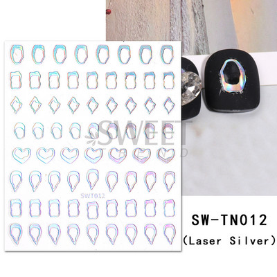 3D-pronksjas kuldtriibulised kleebised küüntele Ebaregulaarne raam Marmorist disain Nail Art Dekoratsioon Kleebised Liugurid Maniküüri fooliumid