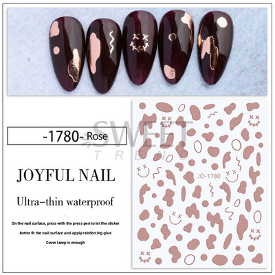 3D-pronksjas kuldtriibulised kleebised küüntele Ebaregulaarne raam Marmorist disain Nail Art Dekoratsioon Kleebised Liugurid Maniküüri fooliumid