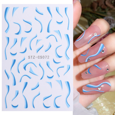 3D-pronksjas kuldtriibulised kleebised küüntele Ebaregulaarne raam Marmorist disain Nail Art Dekoratsioon Kleebised Liugurid Maniküüri fooliumid