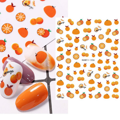 Nail Art Decals Φρούτα Πορτοκαλί Κεράσι Λεμόνι Αβοκάντο Φράουλα Καρπούζι Πίσω Κόλλα Αυτοκόλλητα νυχιών Διακόσμηση για Συμβουλές Νυχιών Ομορφιά