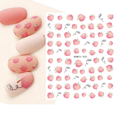 Nail Art Decals Φρούτα Πορτοκαλί Κεράσι Λεμόνι Αβοκάντο Φράουλα Καρπούζι Πίσω Κόλλα Αυτοκόλλητα νυχιών Διακόσμηση για Συμβουλές Νυχιών Ομορφιά
