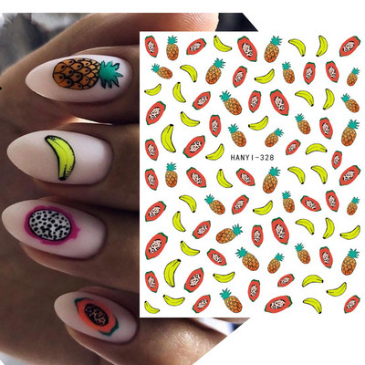 Nail Art Decals Φρούτα Πορτοκαλί Κεράσι Λεμόνι Αβοκάντο Φράουλα Καρπούζι Πίσω Κόλλα Αυτοκόλλητα νυχιών Διακόσμηση για Συμβουλές Νυχιών Ομορφιά