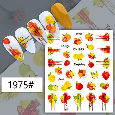 Nail Art Decals Φρούτα Πορτοκαλί Κεράσι Λεμόνι Αβοκάντο Φράουλα Καρπούζι Πίσω Κόλλα Αυτοκόλλητα νυχιών Διακόσμηση για Συμβουλές Νυχιών Ομορφιά