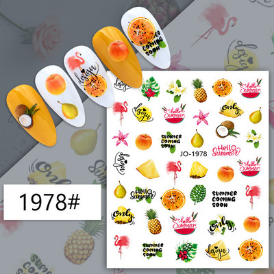 Nail Art Decals Φρούτα Πορτοκαλί Κεράσι Λεμόνι Αβοκάντο Φράουλα Καρπούζι Πίσω Κόλλα Αυτοκόλλητα νυχιών Διακόσμηση για Συμβουλές Νυχιών Ομορφιά