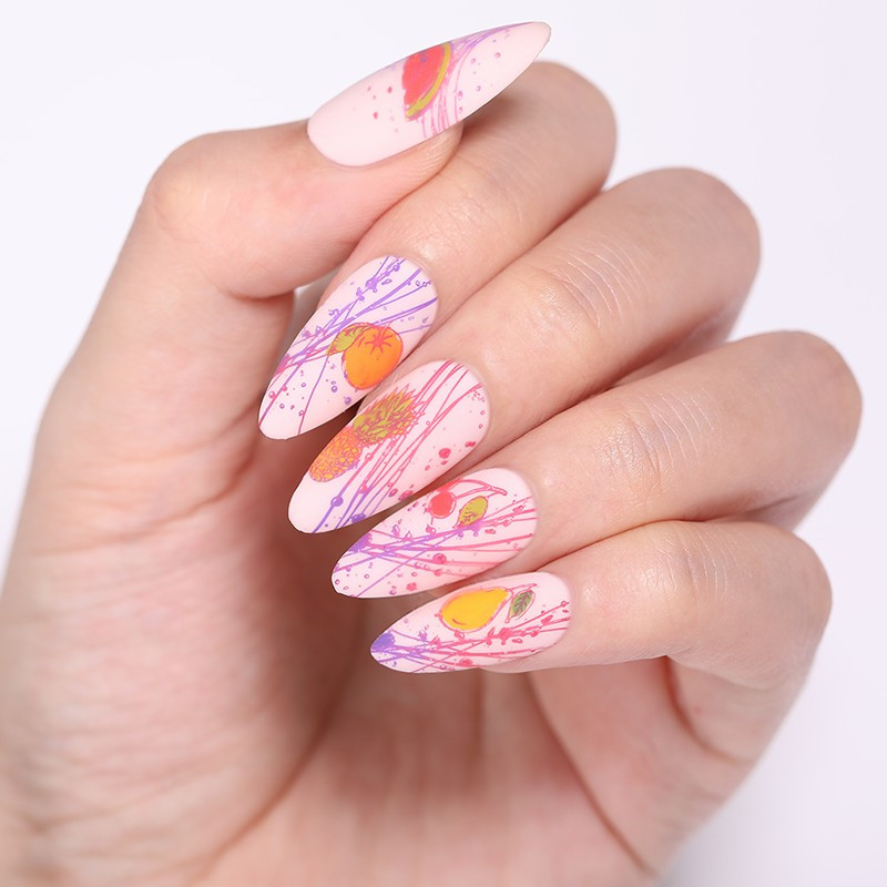 NICOLE DIARY Πλάκες σφράγισης νυχιών Καλοκαιρινά φρούτα Πρότυπο φράουλα καρπούζι Πλάκα φύλλο λουλουδιών Εργαλεία εκτύπωσης εικόνων νυχιών