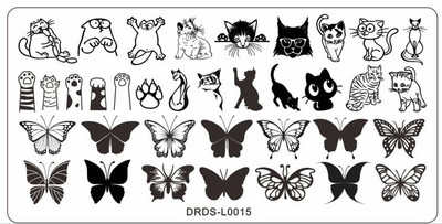 1 φύλλο από ανοξείδωτο ατσάλι Cartoon Animal Nail Tiger Snake Pattern Nail Art Stamping Plate for Manicure Tools 1pc 6*12cm &&