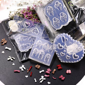 Καλούπι σιλικόνης για σκάλισμα νυχιών 3D Bear Butterfly Heart φόρμα στάμπας πλάκας νυχιών Στένσιλ DIY UV Gel Ιαπωνικά εργαλεία μανικιούρ