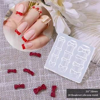 Силиконова форма за дърворезба за нокти 3D Bear Butterfly Heart Mold Плоча за щамповане Шаблони за нокти Направи си сам UV гел Инструменти за японски маникюр