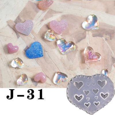 Καλούπι σιλικόνης για σκάλισμα νυχιών 3D Bear Butterfly Heart φόρμα στάμπας πλάκας νυχιών Στένσιλ DIY UV Gel Ιαπωνικά εργαλεία μανικιούρ