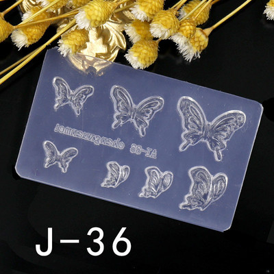 Καλούπι σιλικόνης για σκάλισμα νυχιών 3D Bear Butterfly Heart φόρμα στάμπας πλάκας νυχιών Στένσιλ DIY UV Gel Ιαπωνικά εργαλεία μανικιούρ