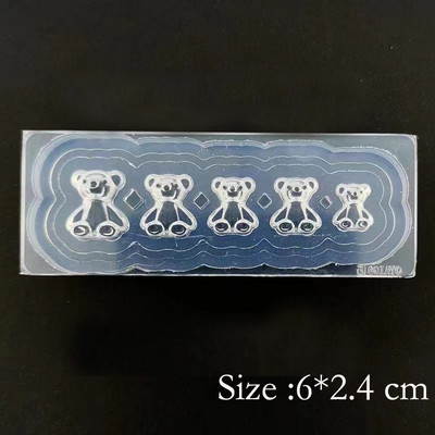 Καλούπι σιλικόνης για σκάλισμα νυχιών 3D Bear Butterfly Heart φόρμα στάμπας πλάκας νυχιών Στένσιλ DIY UV Gel Ιαπωνικά εργαλεία μανικιούρ
