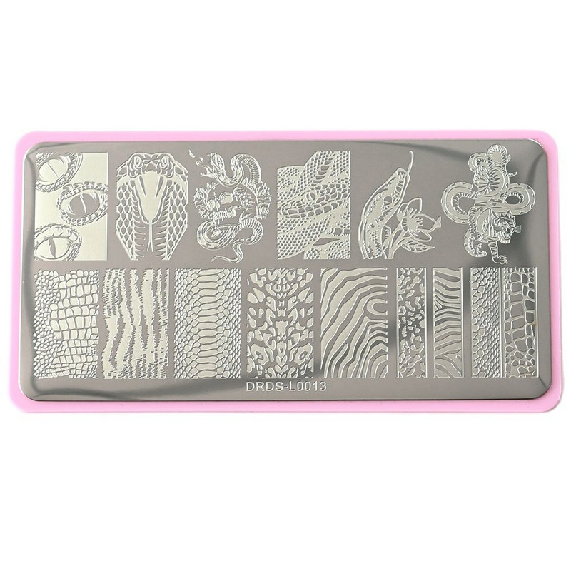 1 ΤΕΜ(6*12cm) Γαλλικό Καλοκαιρινό Σχέδιο Νυχιών Πρότυπο Πλάκας Μανικιούρ εκτύπωσης Πρότυπα Πολωνικού Ατσάλινο Στένσιλ για Νύχια,16-D