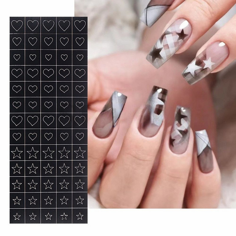 Nagų dailės aerografiniai trafaretai linksmiems spaudiniams Lipdukai Lipdukai Airbrush Nagai Madingi salono manikiūro reikmenys