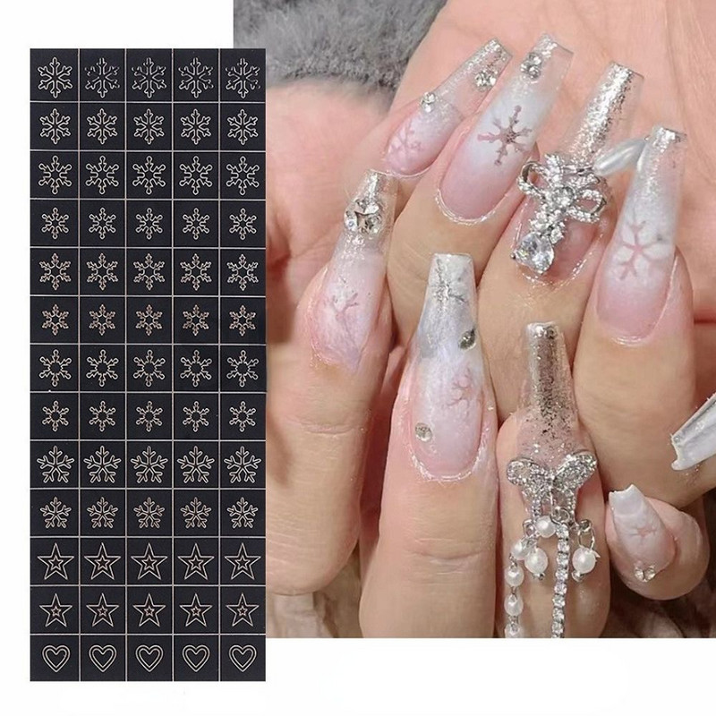 Nagų dailės aerografiniai trafaretai linksmiems spaudiniams Lipdukai Lipdukai Airbrush Nagai Madingi salono manikiūro reikmenys