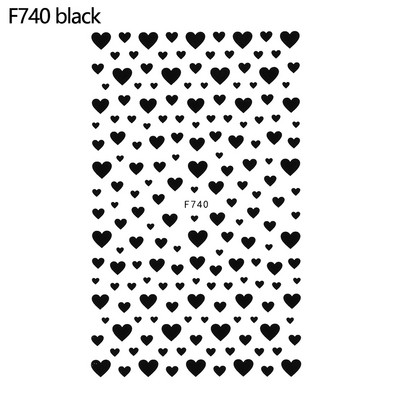 3D romantiška miela meilė širdelė žvaigždės formos nagų lipdukai Raudoni juodi balti nagų lipdukai „pasidaryk pats“ manikiūras, nagų dailės dekoravimas