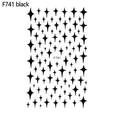 3D romantiška miela meilė širdelė žvaigždės formos nagų lipdukai Raudoni juodi balti nagų lipdukai „pasidaryk pats“ manikiūras, nagų dailės dekoravimas