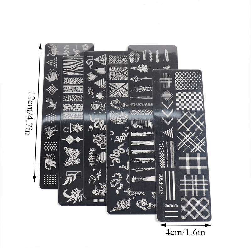 Divat körömbélyegző lemezek virág/geometrikus minták körömdíszítő sablon barkácsoláshoz körömdísz Állati bélyegzőlap manikűrhöz