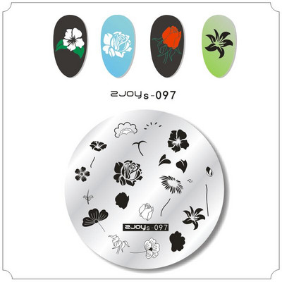 Zjoys Nail Stamping Plates 2018 Bee Birdie Summer Flower Χαριτωμένο Anime Εικόνα Gel Πρότυπου Νυχιών Στένσιλ Εργαλείο προτύπων μανικιούρ