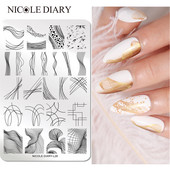 NICOLE DIARY Special Line Design Summer Fruits Stamp Plates Leaf Flower Nail Art Stamping Template Printing Stencil Image