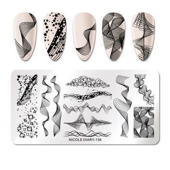 NICOLE DIARY Специална линия Дизайн Летни плодове Плодове Печати Листа Цвете Nail Art Stamping Template Printing Stencil Image Tool