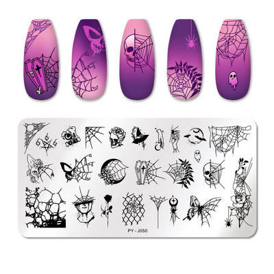PICT YOU Πλάκες σφράγισης νυχιών για το Halloween Snowflake Festival Pattern Nail Art Image Plates Nail Art Stencil Πρότυπο για τα νύχια