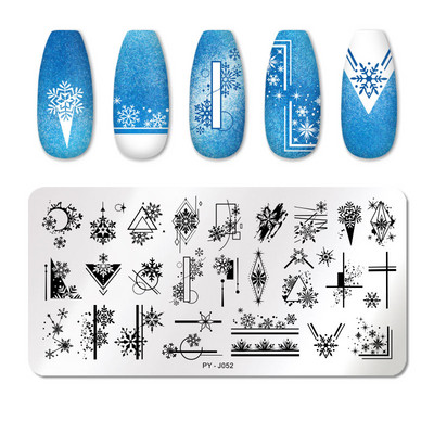 PICT YOU Πλάκες σφράγισης νυχιών για το Halloween Snowflake Festival Pattern Nail Art Image Plates Nail Art Stencil Πρότυπο για τα νύχια
