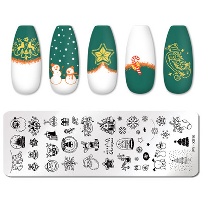 PICT YOU Πλάκες σφράγισης νυχιών για το Halloween Snowflake Festival Pattern Nail Art Image Plates Nail Art Stencil Πρότυπο για τα νύχια
