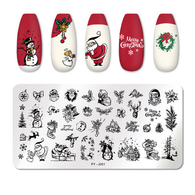 PICT YOU Πλάκες σφράγισης νυχιών για το Halloween Snowflake Festival Pattern Nail Art Image Plates Nail Art Stencil Πρότυπο για τα νύχια