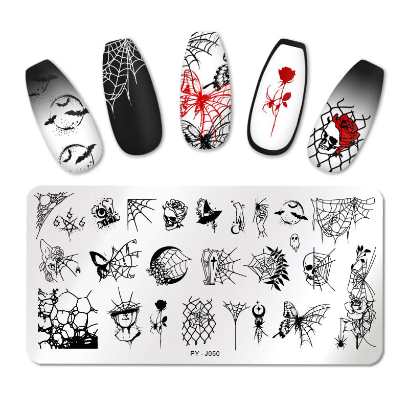 PICT YOU Πλάκες σφράγισης νυχιών για το Halloween Snowflake Festival Pattern Nail Art Image Plates Nail Art Stencil Πρότυπο για τα νύχια