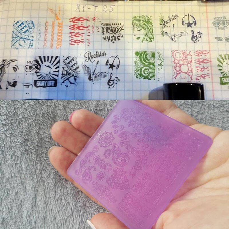 Νέα εικόνα μοτίβο φυτών λουλουδιών πλαστικές πλάκες για σφράγιση νυχιών 6*6 εκ. Τετράγωνα στένσιλ για νύχια Εργαλεία σφράγισης νυχιών