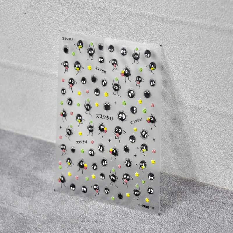 1 lap 5D körömmatricák Rajzfilm öntapadó csúszka körömdíszítések csillagok matricák manikűr kiegészítők