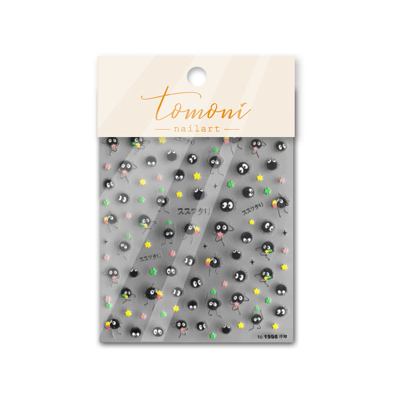 1 lap 5D körömmatricák Rajzfilm öntapadó csúszka körömdíszítések csillagok matricák manikűr kiegészítők