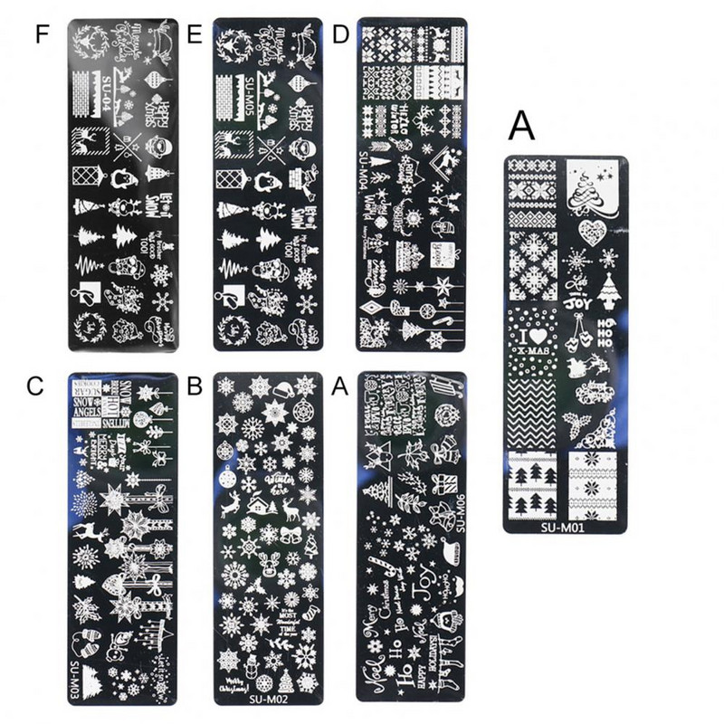 1 τεμ/Σετ Nail Art Stamp Plate Leaf Marble Texture Flower Geometry Polish Nail Print Jelly Stamper Scrapper Tool