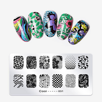 Νέα 2017 Nails 1Pc από ανοξείδωτο ατσάλι Halloween Skull Series Nail Art Πλάκες νυχιών Αξεσουάρ για νύχια SP030