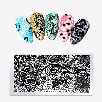 Νέα 2017 Nails 1Pc από ανοξείδωτο ατσάλι Halloween Skull Series Nail Art Πλάκες νυχιών Αξεσουάρ για νύχια SP030