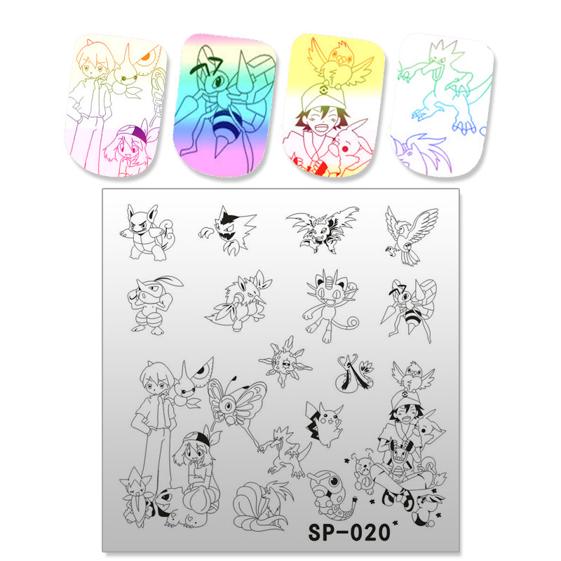 Νέα 2017 Nails 1Pc από ανοξείδωτο ατσάλι Halloween Skull Series Nail Art Πλάκες νυχιών Αξεσουάρ για νύχια SP030